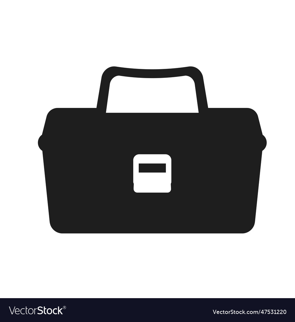 Black silhouette of tool box icon tool box Vector Image