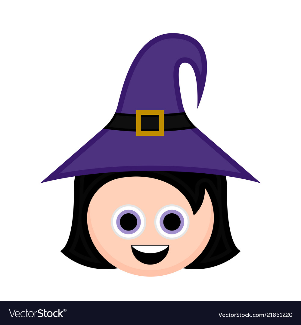 Cute halloween witch cartoon character