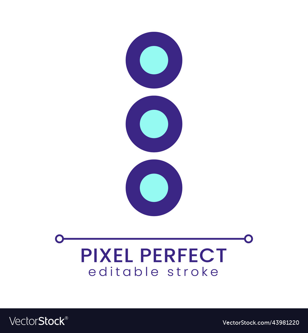 Ellipsis menu pixel perfect rgb color ui icon Vector Image