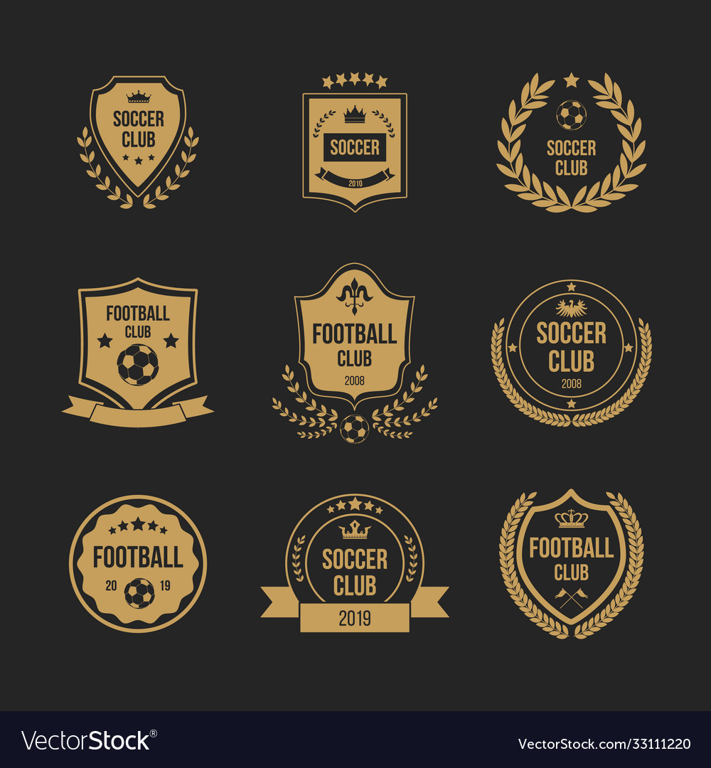 2023 football champions badge Royalty Free Vector Image