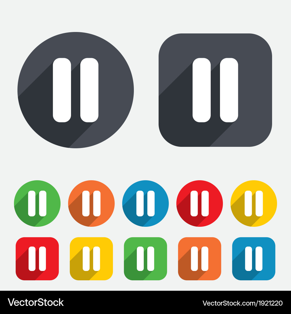 Pause sign icon player navigation button Vector Image