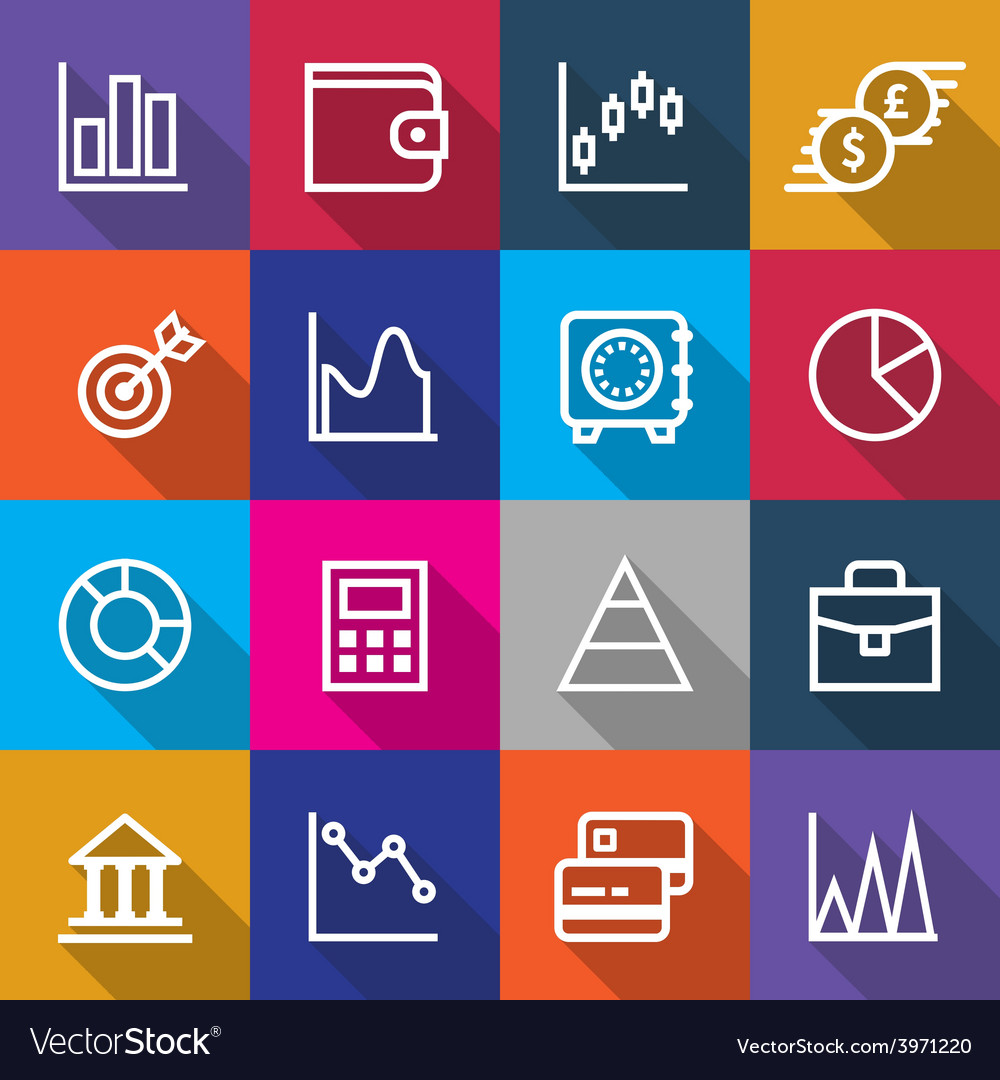 Set of business finance icons designs Royalty Free Vector