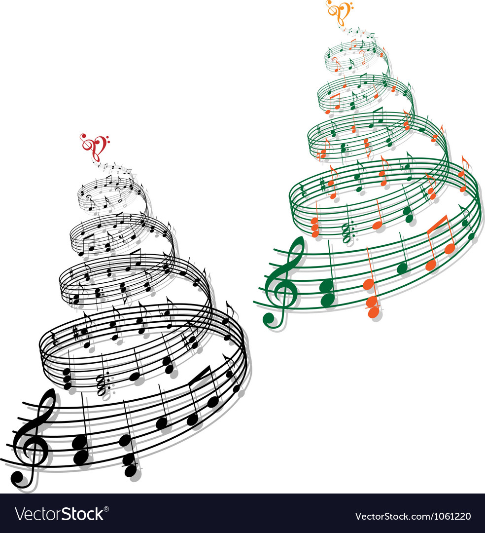 Download Trees with music notes Royalty Free Vector Image