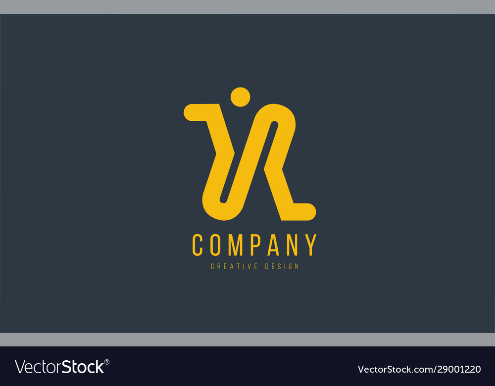 Yellow x alphabet letter for company logo Vector Image
