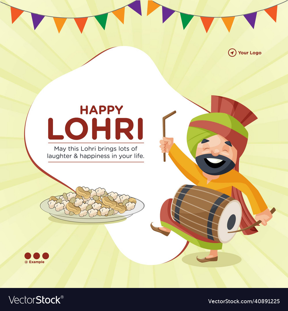 Banner design of happy lohri Royalty Free Vector Image