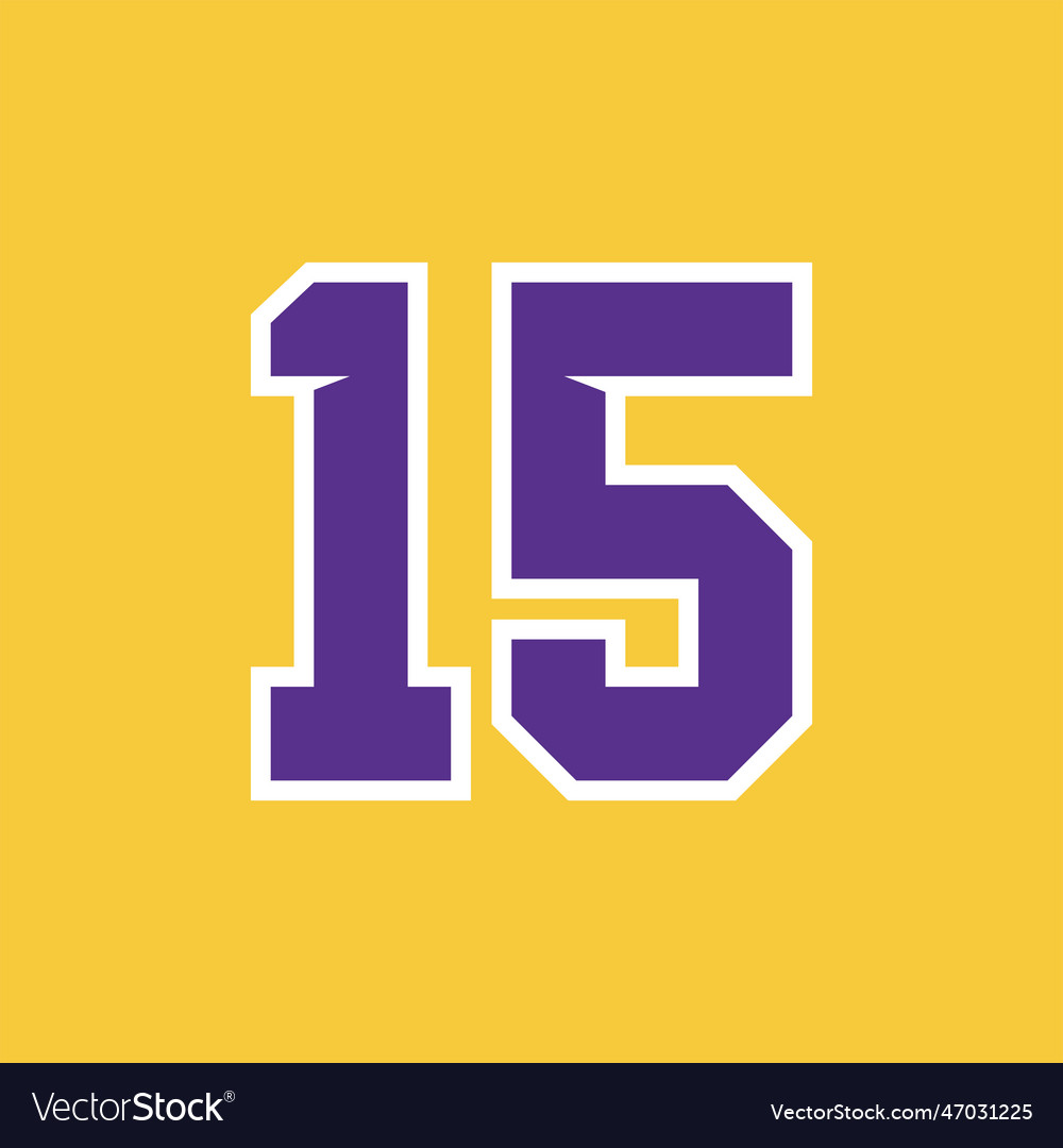 Basketball sport number template 15 Royalty Free Vector