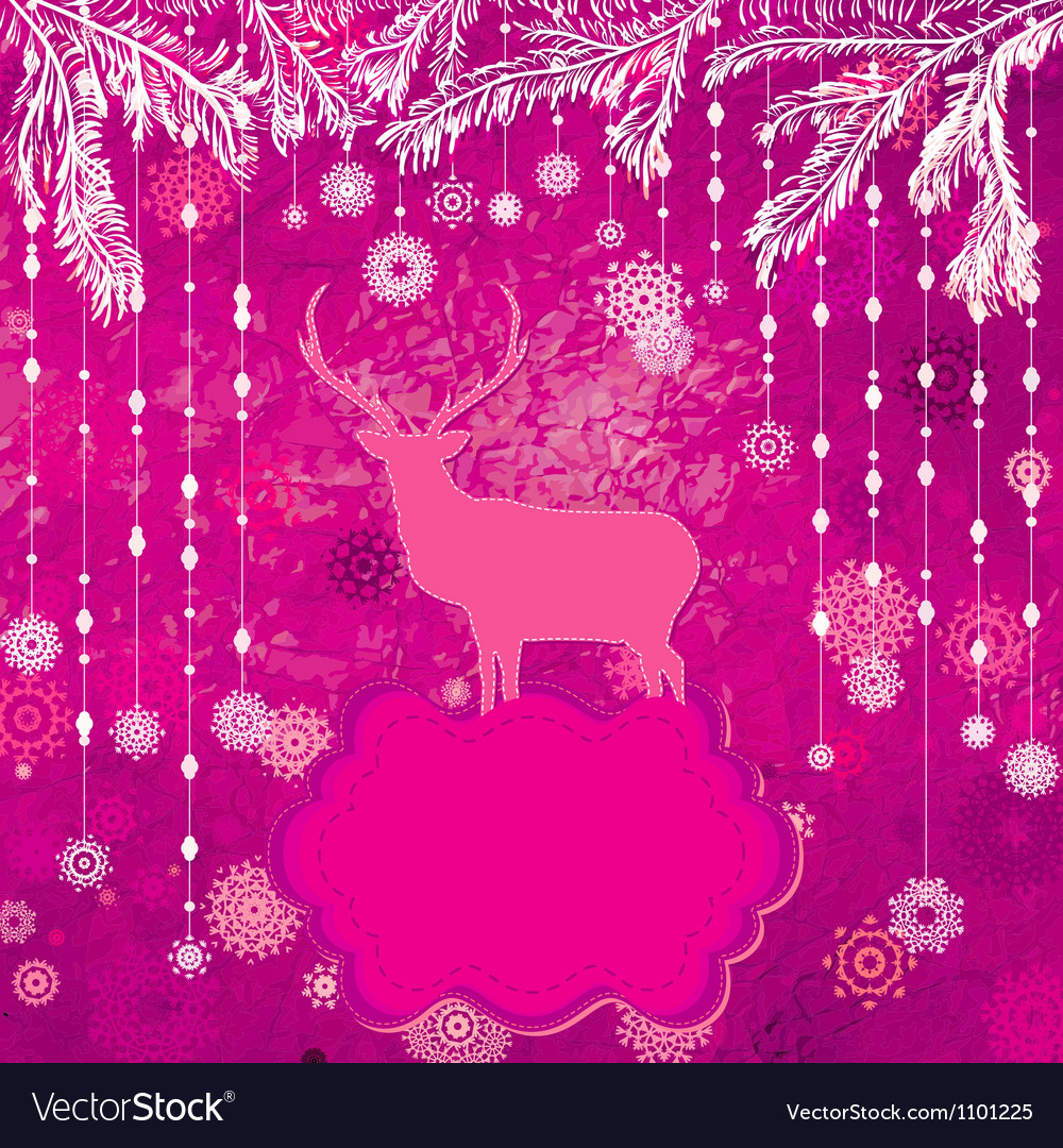 Christmas deer template card eps 8 Royalty Free Vector Image