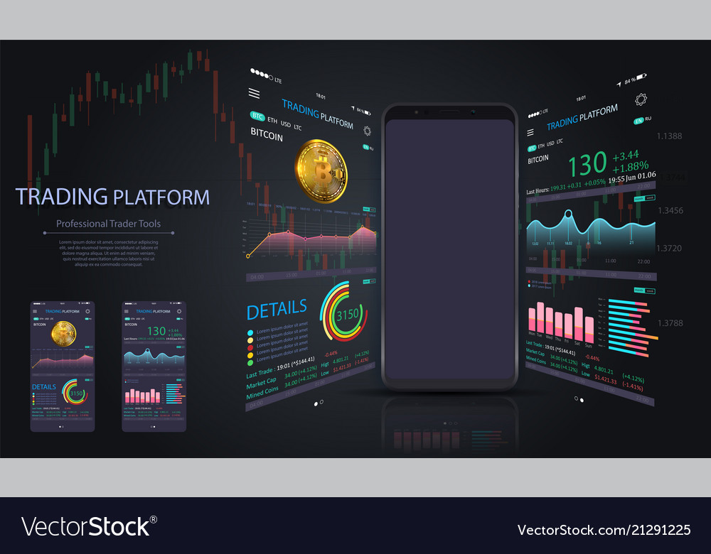 Market trade binary option trading platform Vector Image