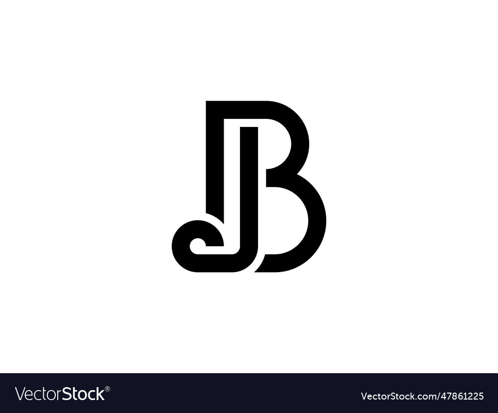 Outstanding letter jb or bj logo design Royalty Free Vector