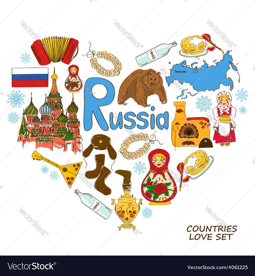 Russian symbols. Символы России. Символы России вектор. Символы России на одной картинке. Символы России для иностранцев.