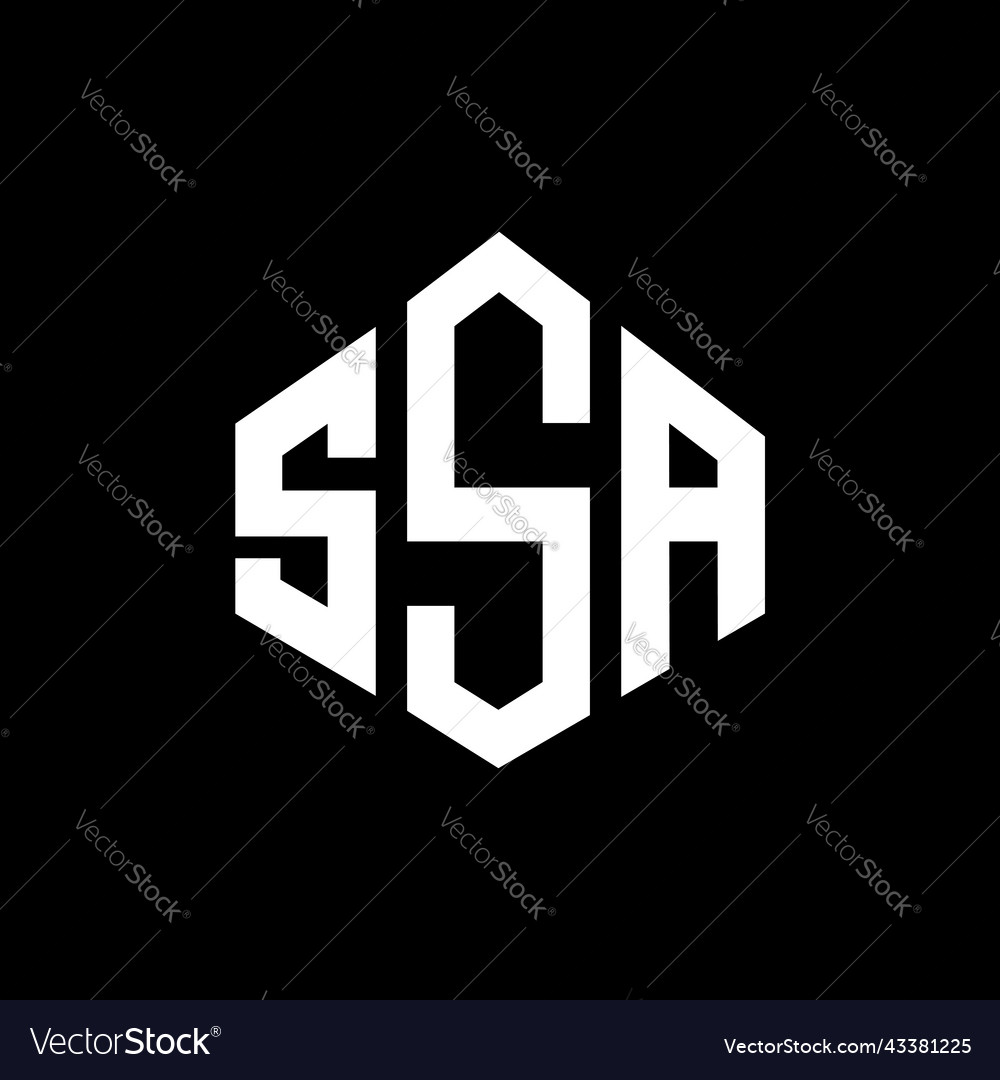 Ssa letter logo design with polygon shape Vector Image