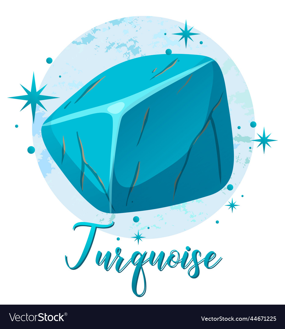 Turquoise stone with text Royalty Free Vector Image