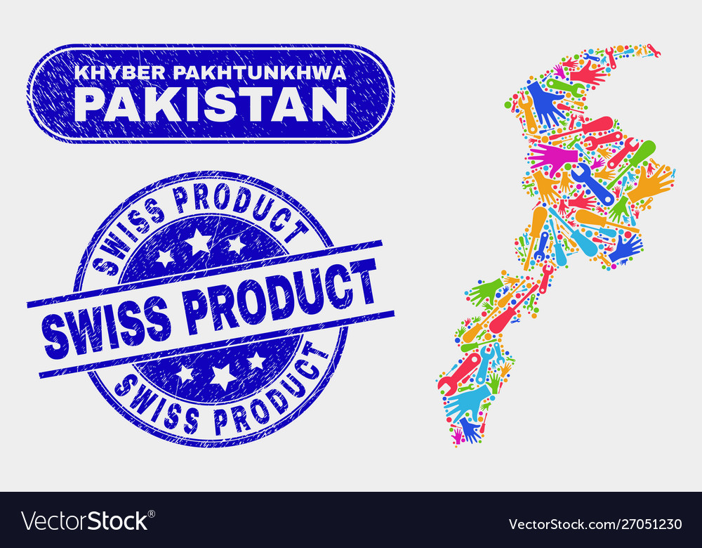 Assembly khyber pakhtunkhwa province map Vector Image