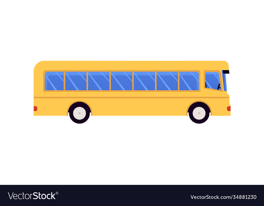 Bus for passengers transportation side view flat Vector Image