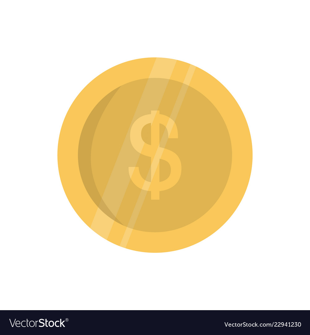 Golden Coin On White Background For Graphic Vector Image