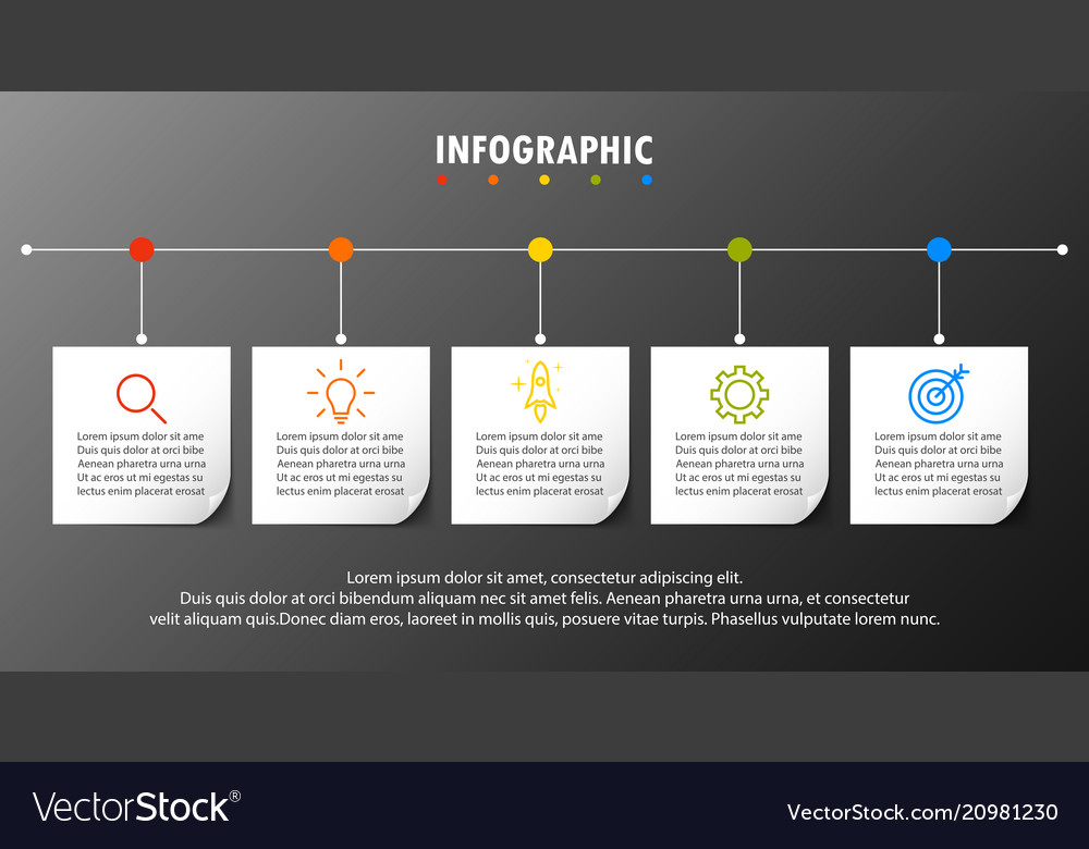 Infograph Concept Timeline Realistic Paper 5 Steps