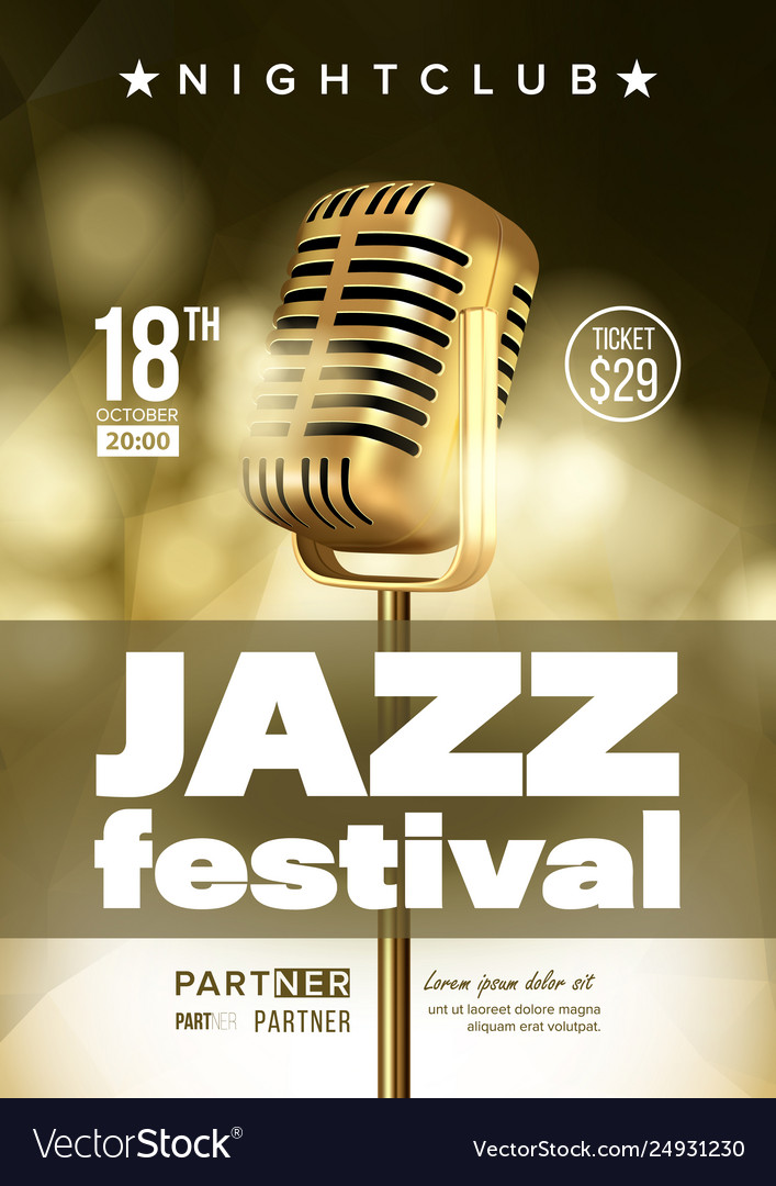 Jazz improvisation festival flyer brochure vector image Jazz improvisation festival flyer brochure