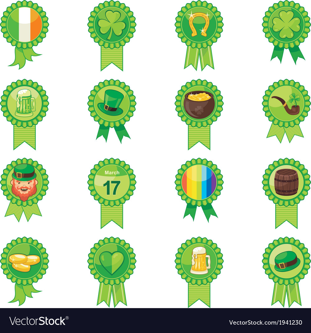 st patricks day badges vector