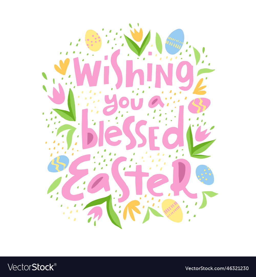 Trendy hand lettering wishing you a blessed Vector Image