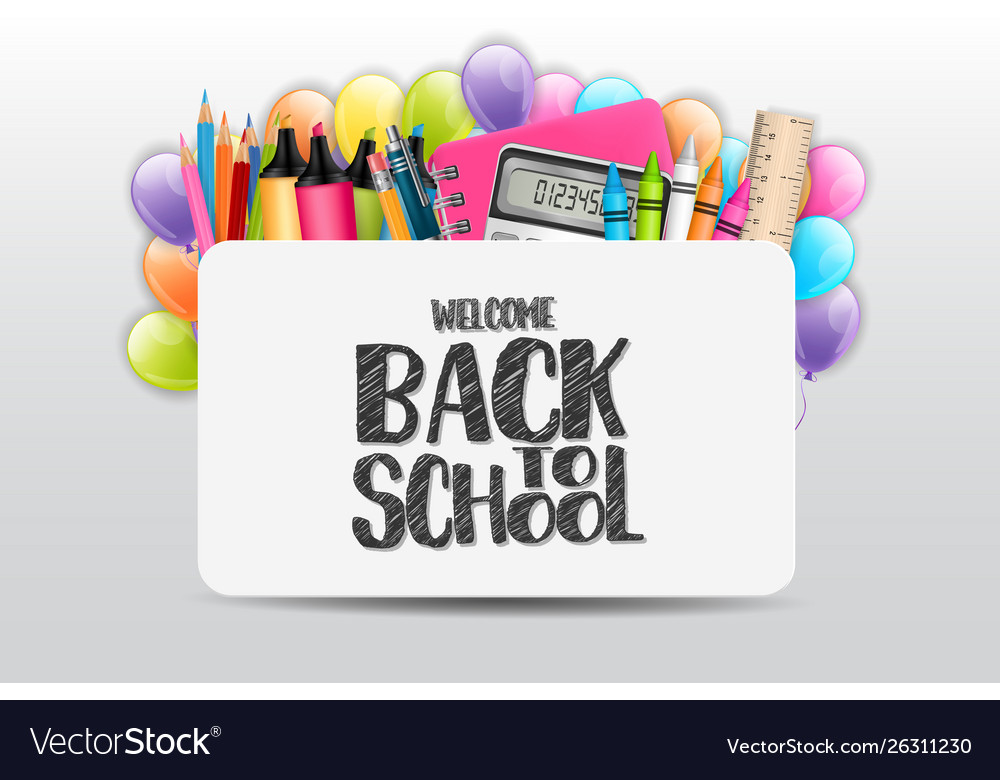 Welcome back to school banner Royalty Free Vector Image