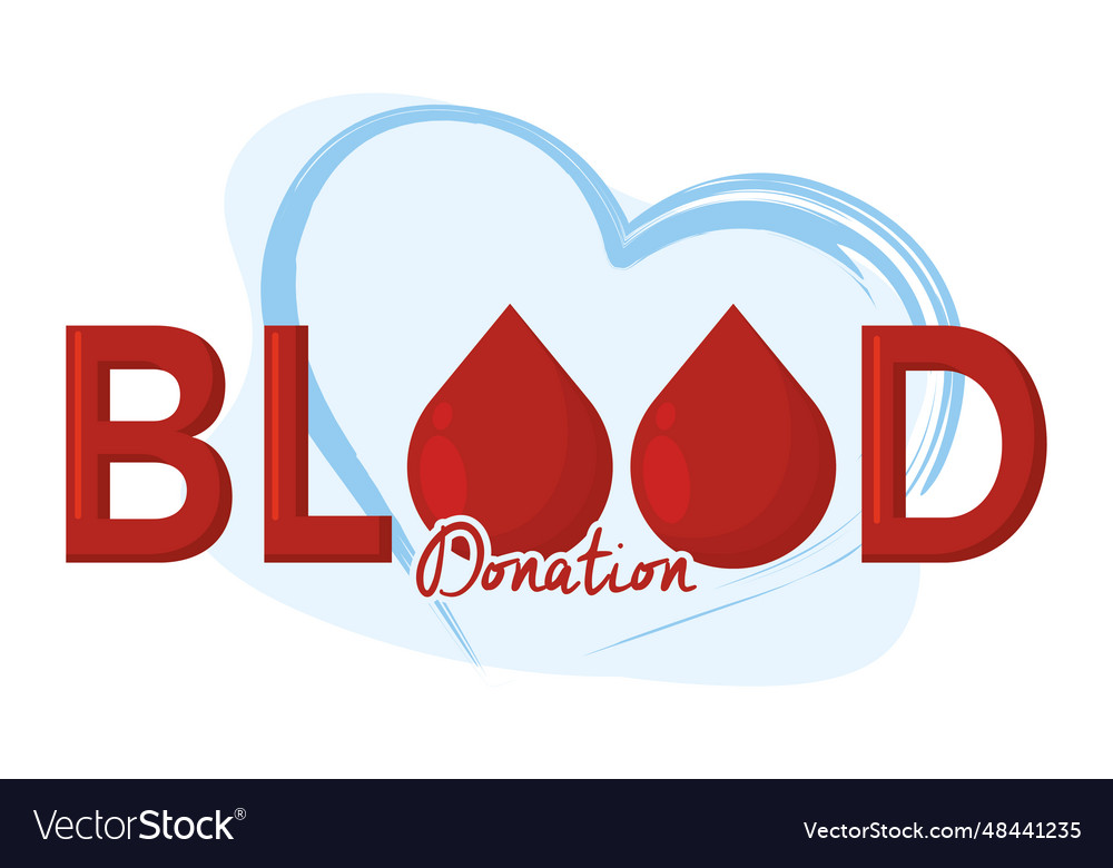 Blood donation horizontal template with text Vector Image