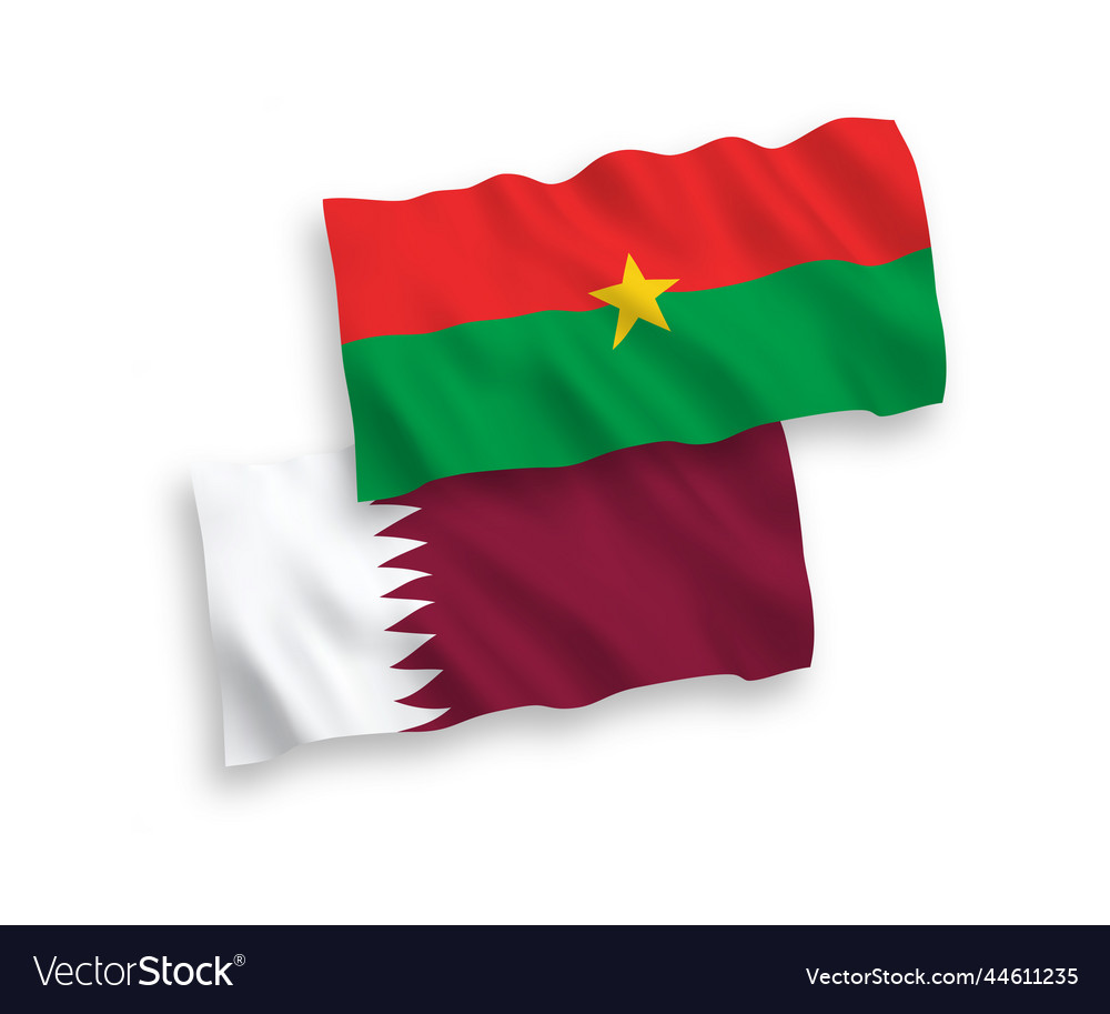 Flags of burkina faso and qatar on a white Vector Image