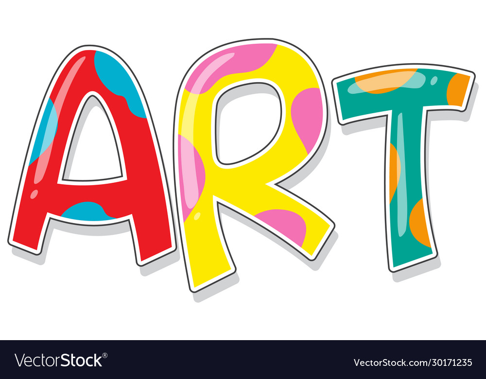 Font design for word art in colorful color Vector Image