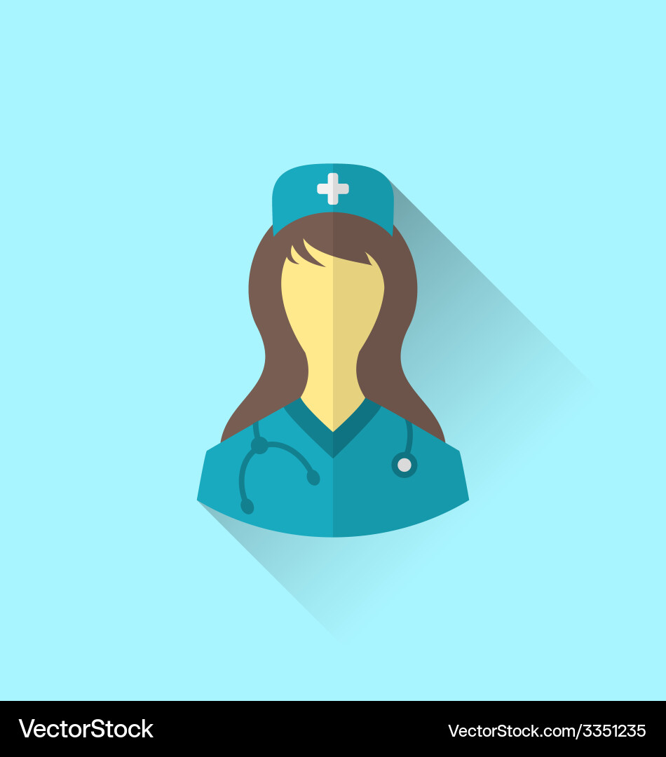 Icon medical nurse with shadow in modern flat Vector Image