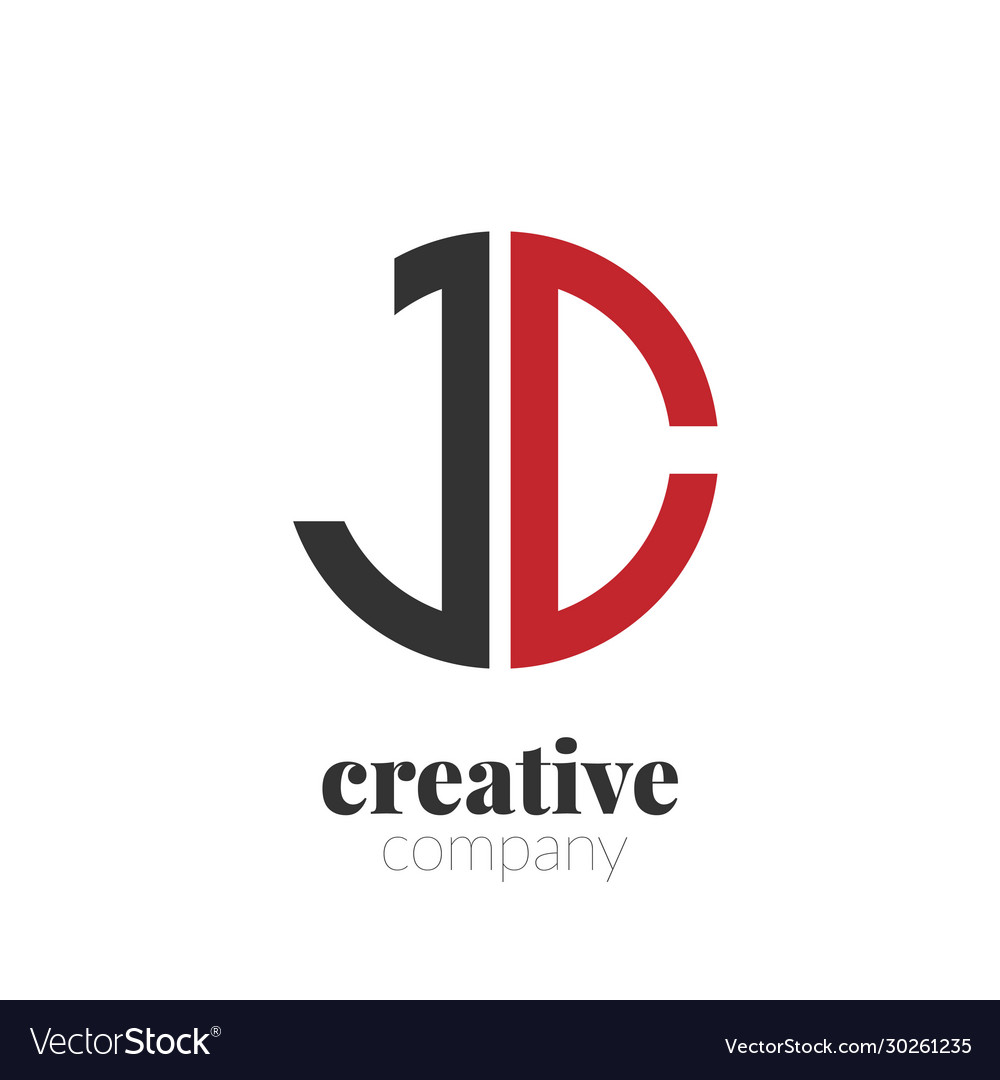 Initial letter jc creative elegant circle logo Vector Image