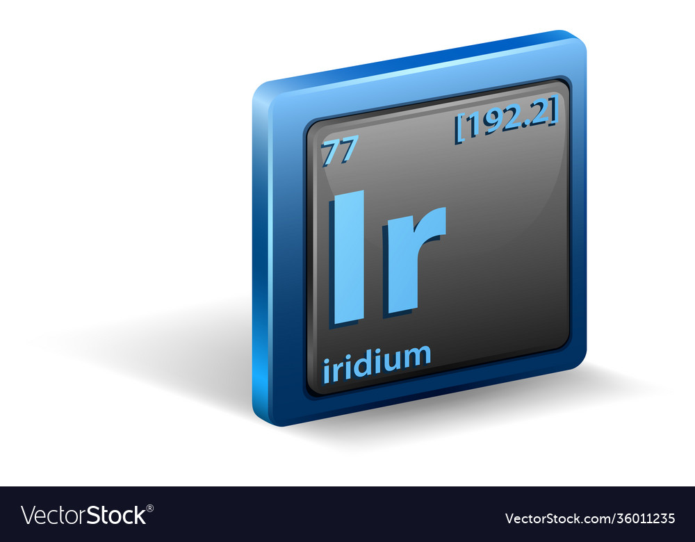 Iridium chemical element symbol Royalty Free Vector Image