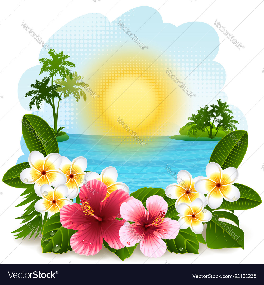 Tropical landscape Royalty Free Vector Image - VectorStock