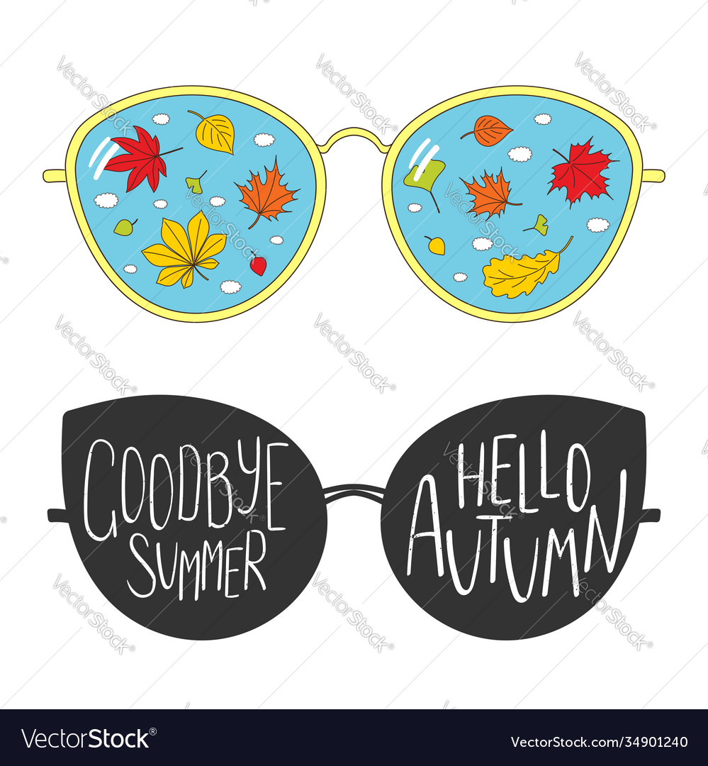 Goodbye summer hello autumn glasses Royalty Free Vector