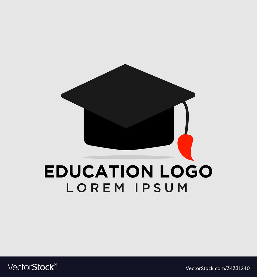 Graduation hat logo design for education Vector Image