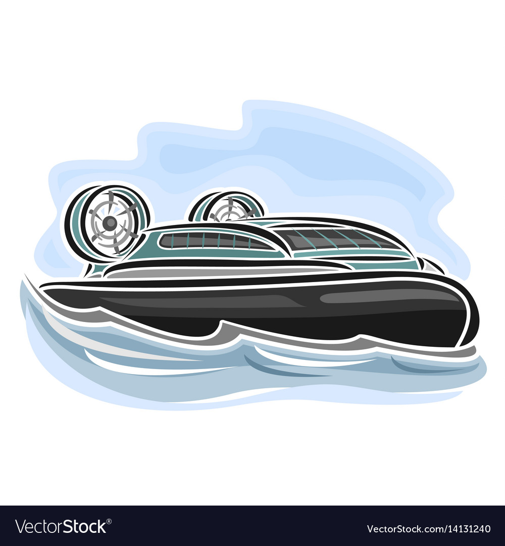 Hovercraft on air-cushion Royalty Free Vector Image