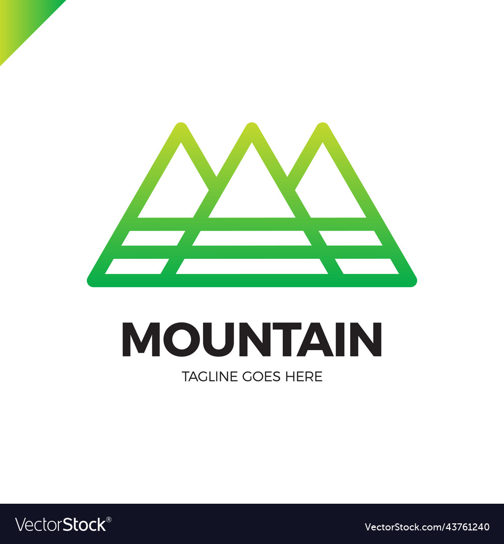 Line mountain letter m logo fashion logotype