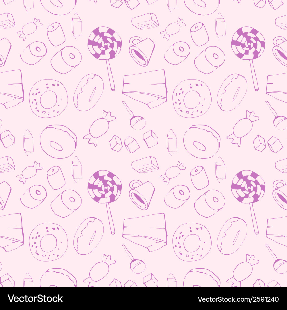 Seamless pattern with sweets Royalty Free Vector Image