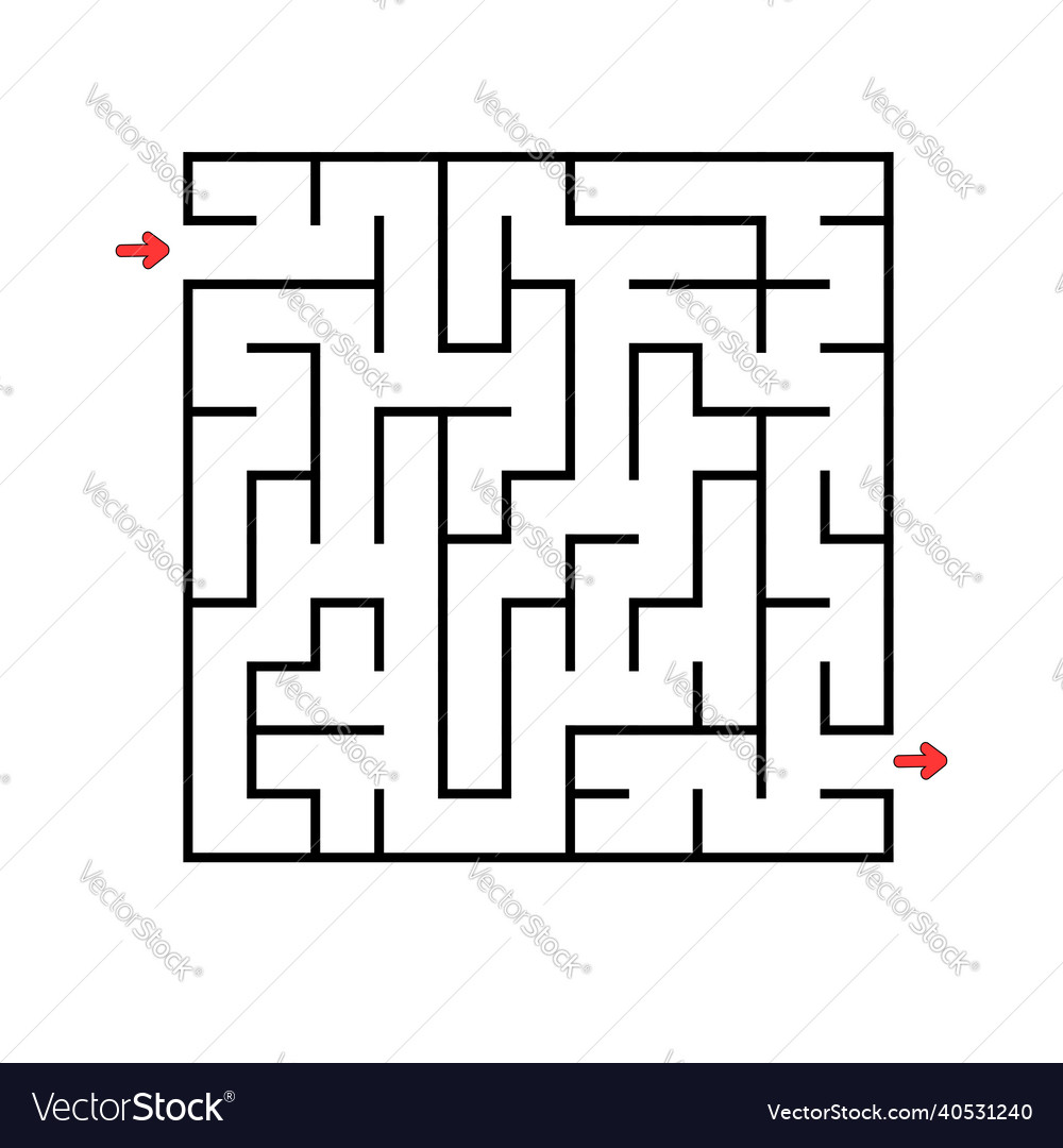 Square maze game for kids puzzle for children Vector Image