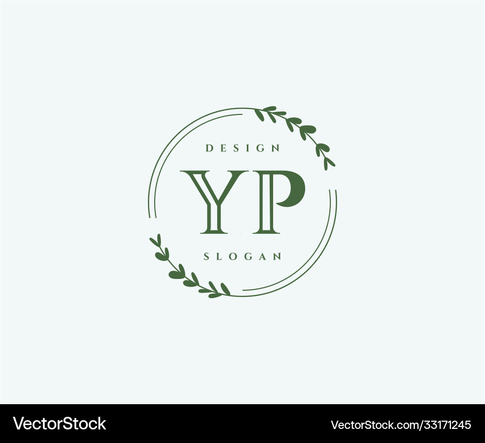 Initial yp beauty monogram and elegant logo design
