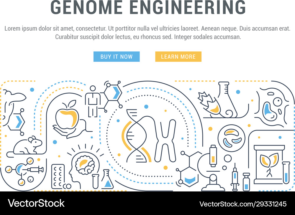 Linear banner genome engineering Royalty Free Vector Image