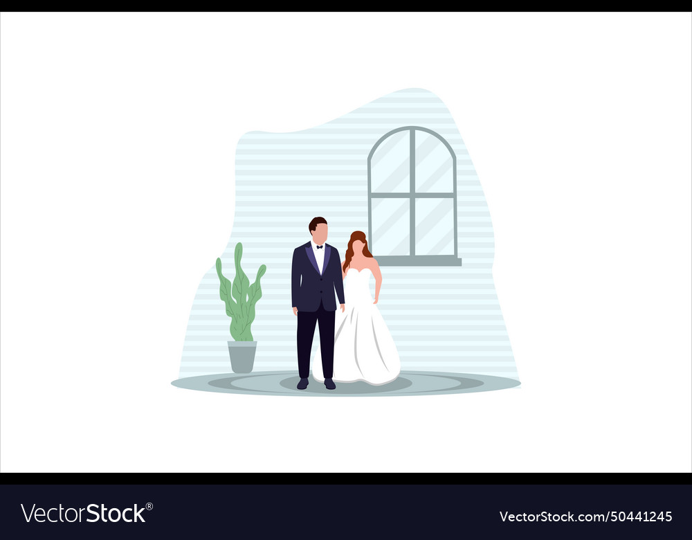 Hochzeit flaches Design vector image Hochzeit flaches Design