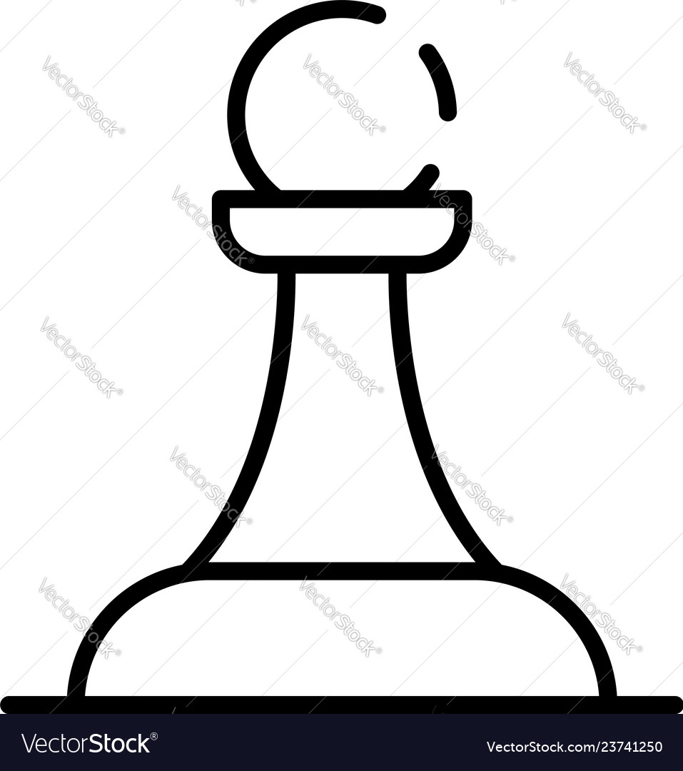 Chess pawn element icon outline style