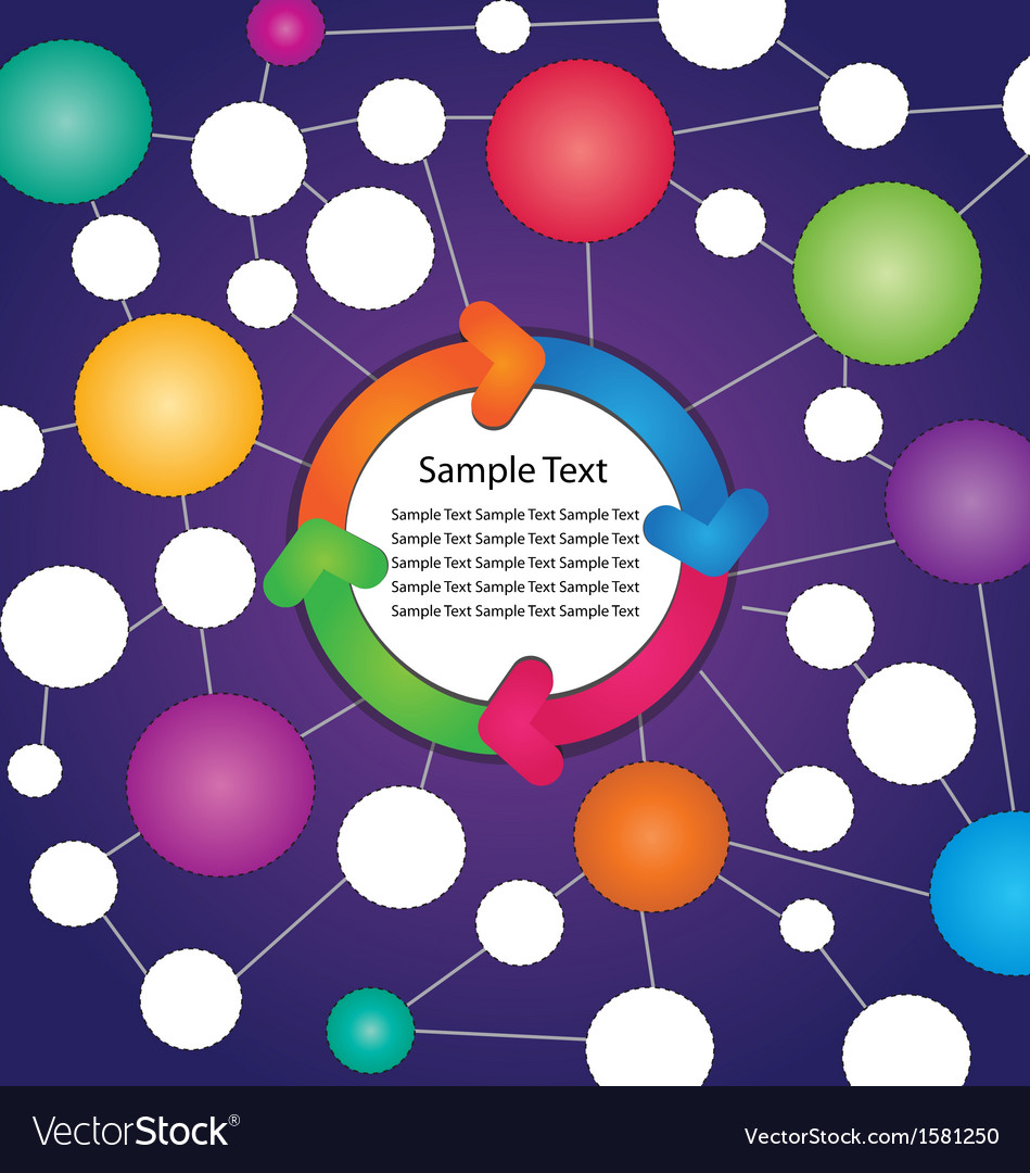 Circle flow chart with colorful arrow Royalty Free Vector