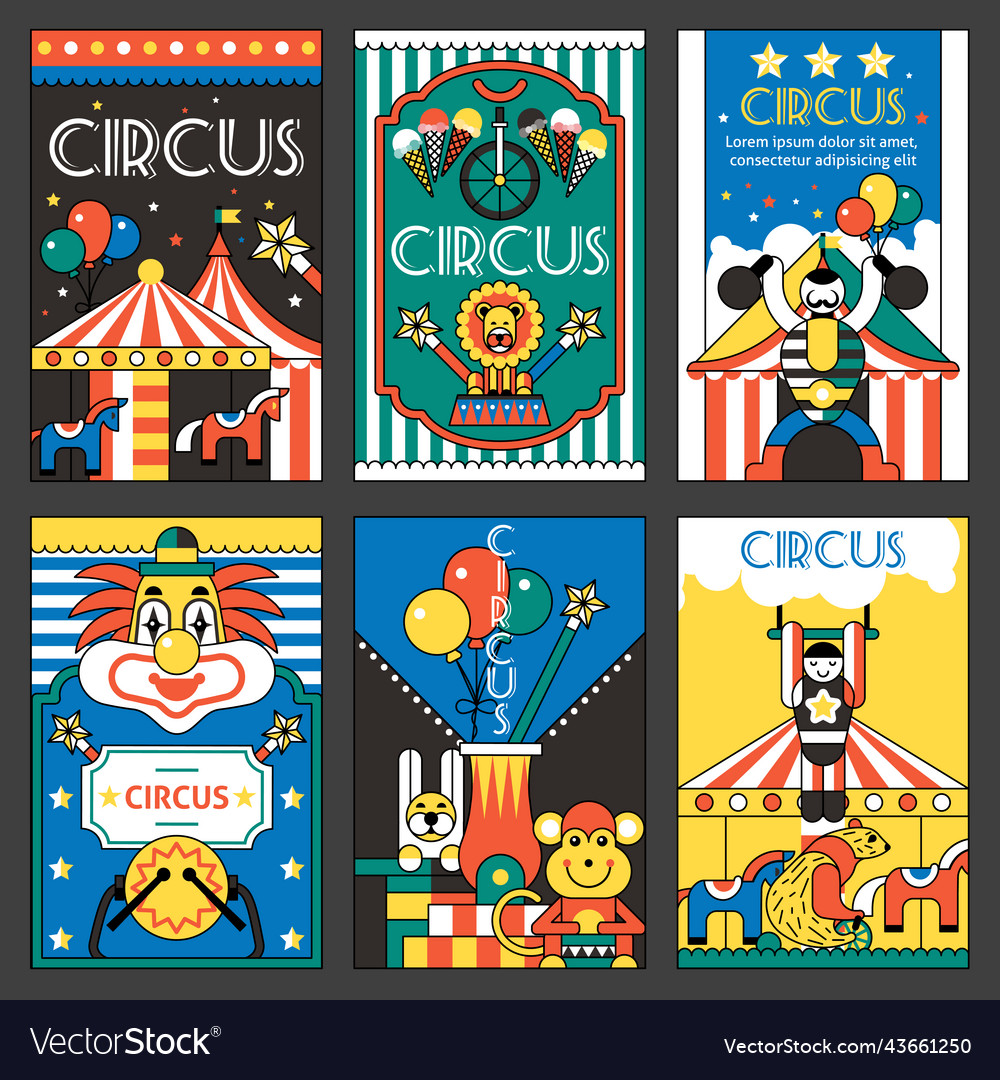 Circus Retro Posters Royalty Free Vector Image