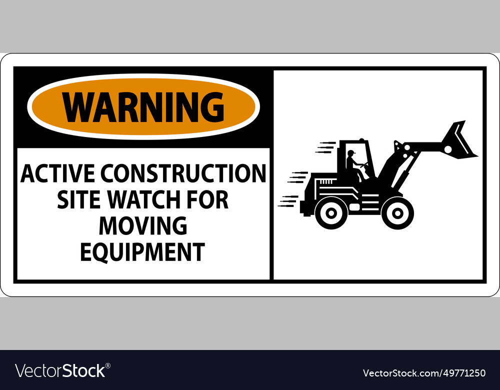 Construction area sign warning - active Royalty Free Vector