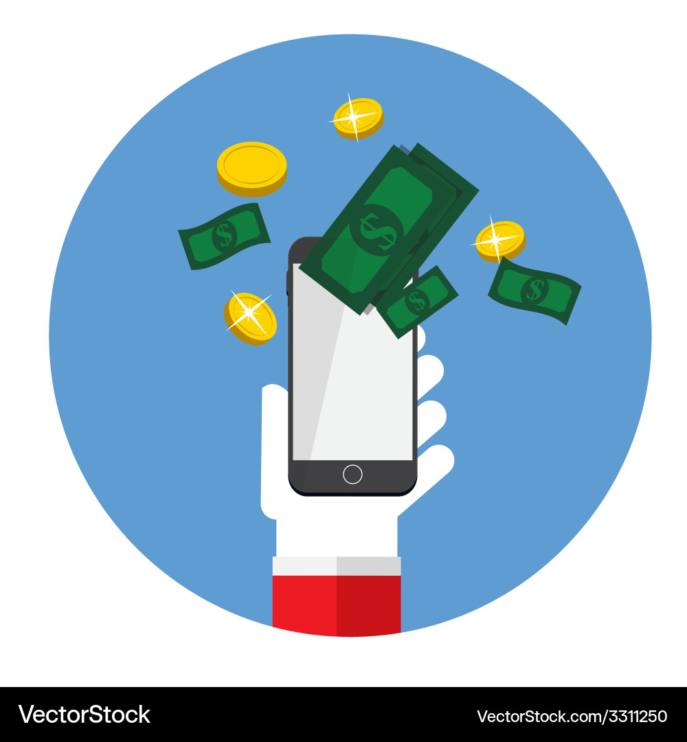 Mobile payment flat concept Royalty Free Vector Image