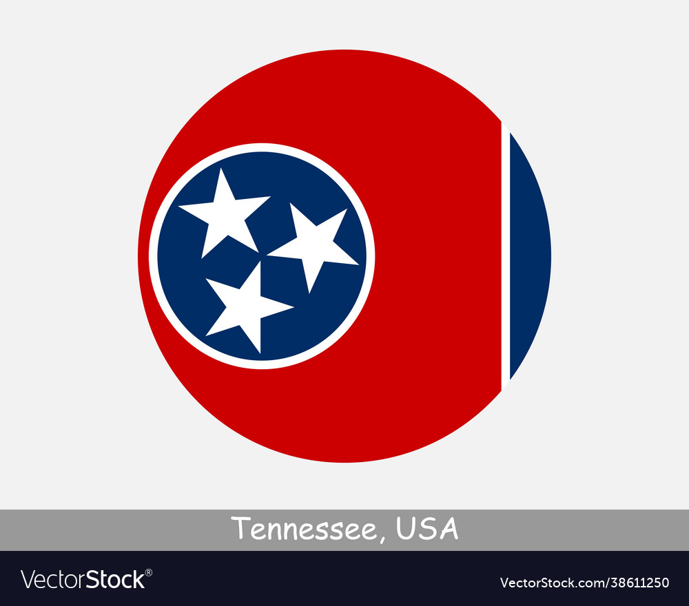 Tennessee round circle flag Royalty Free Vector Image