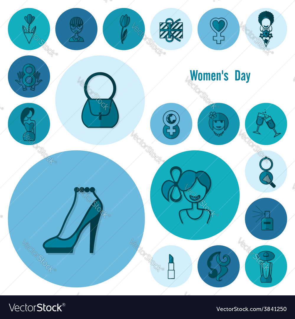 Womans day icon set Royalty Free Vector Image - VectorStock