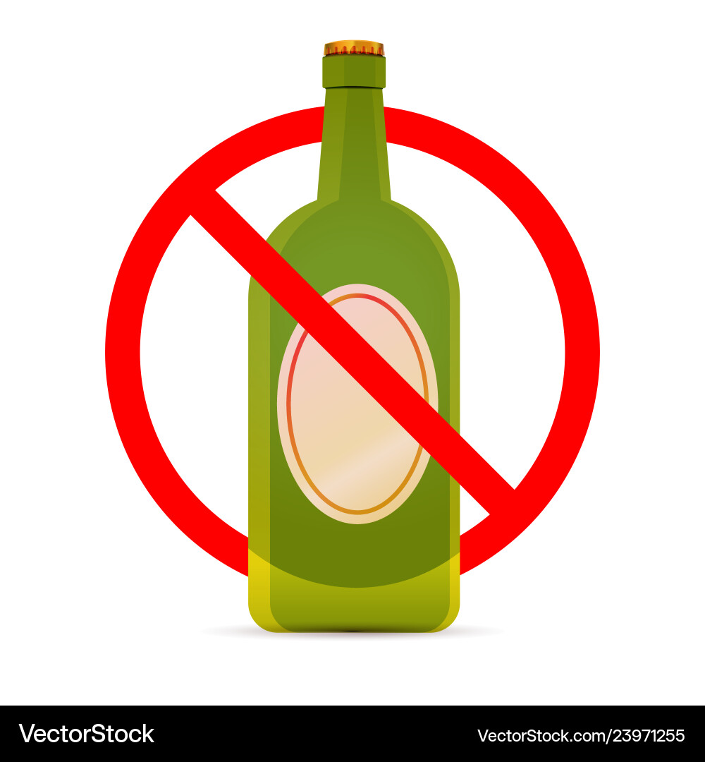 Beer are not allowed red forbidden sign on white Vector Image