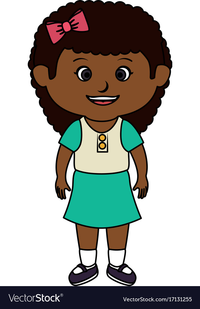 Black little girl character Royalty Free Vector Image