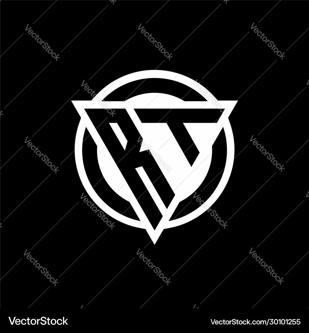 Rt Sign Vector Rt logo with negative space triangle shape Vector Image